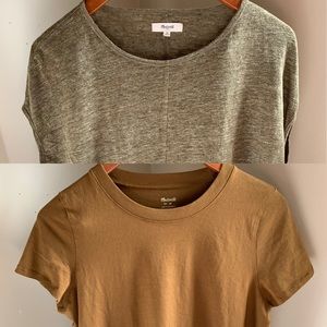 Lot of two olive Madewell tees